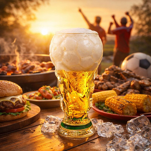 Jarra de <span class=keywords><strong>Cerveza</strong></span> de Vidrio Creativa de Gran Capacidad, Diseño de Trofeo de Fútbol, Jarra de Brindis sin Plástico para Fiestas de Fútbol - Product Image 4