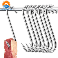 Crochet en acier inoxydable 304 personnalisé de type S, crochet de suspension durable pour carcasses, pour équipement de traitement en abattoir