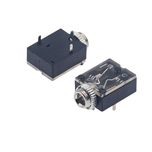 PJ-324M แจ็คเสียงสเตอริโอขนาด 3.5 มม., ขาเสียบ 3 พินแบบแนวนอนพร้อมเปลือกทองเหลืองและน็อตเกลียว, ฝาครอบโปร่งใส - Product Image 2