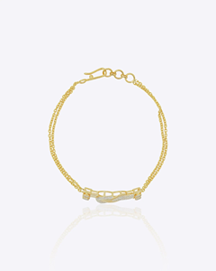 <b>Love</b> Knot Elegant Romantic Luxury Handcrafted Designer Statement Bracelet Interlinked Knot Motif Fashion Jewelry Gold T Danta - Product Image 2
