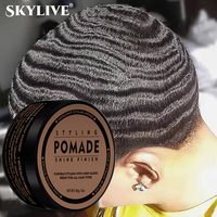 Skylive Gel Coiffant Fixation Forte, Cire pour Ondulations, Crème Coiffante Brillance Intense pour Boucles, Non Grasse, à Base d'Eau, Pommade Naturelle pour Ondulations pour Hommes