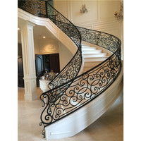 Balustrade d'escalier en fer forgé de qualité supérieure, balustrade de balcon en métal, OEM usine chinoise, livraison gratuite