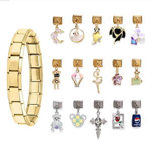 Italian Block Bracelet Creative DIY Pendant Modular Jewelry Personalized Stainless Steel Bracelet Accessories - Product Image 1