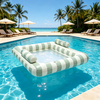 Lit flottant gonflable en PVC pour piscine, chaise longue de loisirs pliable double couche pour la surface de l'eau