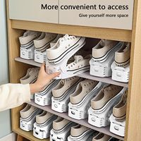 Range-chaussures ajustable gain de place, empilable, double niveau, organiseur de chaussures pour l'organisation du placard