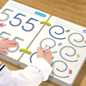 Cahier d'exercices magiques 2026 : Livre de lecture, écriture de chiffres et de lettres, ensemble de cahiers réutilisables pour enfants - Product Image 1