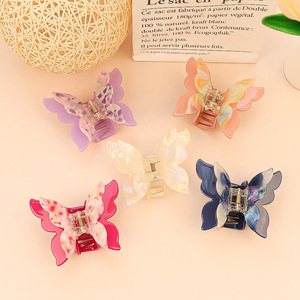 Pinza de Pelo de Acetato de Doble Capa Estilo Francés <span class=keywords><strong>Popular</strong></span> YJL, Pinza de Pelo de Mariposa Personalizada, Exquisita, Romántica y Elegante para Niñas - Product Image 2