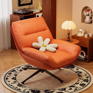 Orange Swivel Lounge Chair Foam Filling Living Room Chair Single Seat Reading Area Chair - Product Image 1