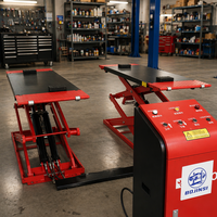 BJS BJS2828 Elevador de Tijera Ultrafino de Perfil Bajo, Elevador Hidráulico para Automóviles, Capacidad de 4 Toneladas, Altura de Elevación de 1860 mm, Certificado CE