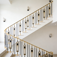 Luxuriöses Design Hochwertige Innendekoration Aluminiumlegierung Treppengeländer Metall-Treppengeländer für Innen-Villen-Treppen