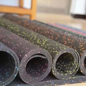 Tapis en caoutchouc à haute absorption acoustique, épaisseur 3 mm à 10 mm, en rouleaux pour sols de gymnase et d'exercice à domicile - Product Image 1