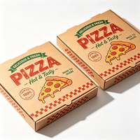 Boîtes à pizza en carton ondulé personnalisées avec logo, ruban, résistantes à l'écrasement, de qualité alimentaire, vente en gros