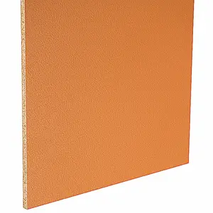 定制或批发橙色皮革纹理贴面三聚氰胺皮革纹理中密度纤维板