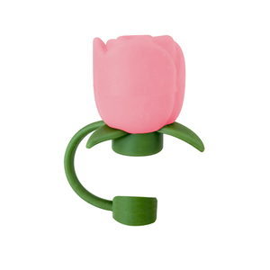 Tapa de paja de vidrio con anillo Rosa Corazón de silicona de grado alimenticio de 10 Mm para accesorio de barra de paja Boba, novedad - Product Image 3