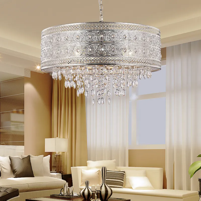 Glamorous Florence nordic pendant light Luxury Crystal 3 Lights Flush Wrought Iron Lighting For Living Room Pendant Lamps