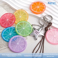 Hangende citroenvormige kunstfruit hars hanger acryl tas charme armband en telefoonketting DIY accessoire