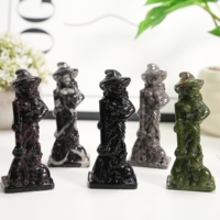 Figurines de sorcières sculptées à la main en cristal naturel, artisanat en cristal de haute qualité, décoration de cadeau d'Halloween, vente en gros