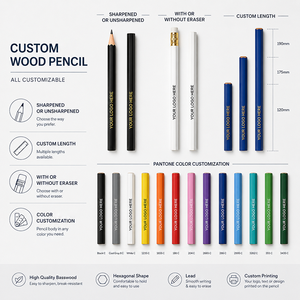 Matite Nere Standard 2B HB Personalizzabili con Logo per Scuola e Studenti, Regalo Promozionale, per Scrivere e Disegnare, in Legno Nero - Product Image 3