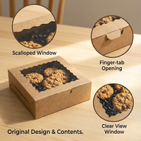 Cajas de Cartón Marrón Ecológicas Hechas con Materiales Reciclados para Panadería, Charcutería, con Ventana, para Donas, Pasteles, Muffins, Galletas, Comida para Bebés, Regalos