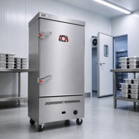 Machine à vapeur alimentaire à gaz 12 plateaux, chauffage rapide, poignée anti-brûlure, pour cantine, maïs et pommes de terre
