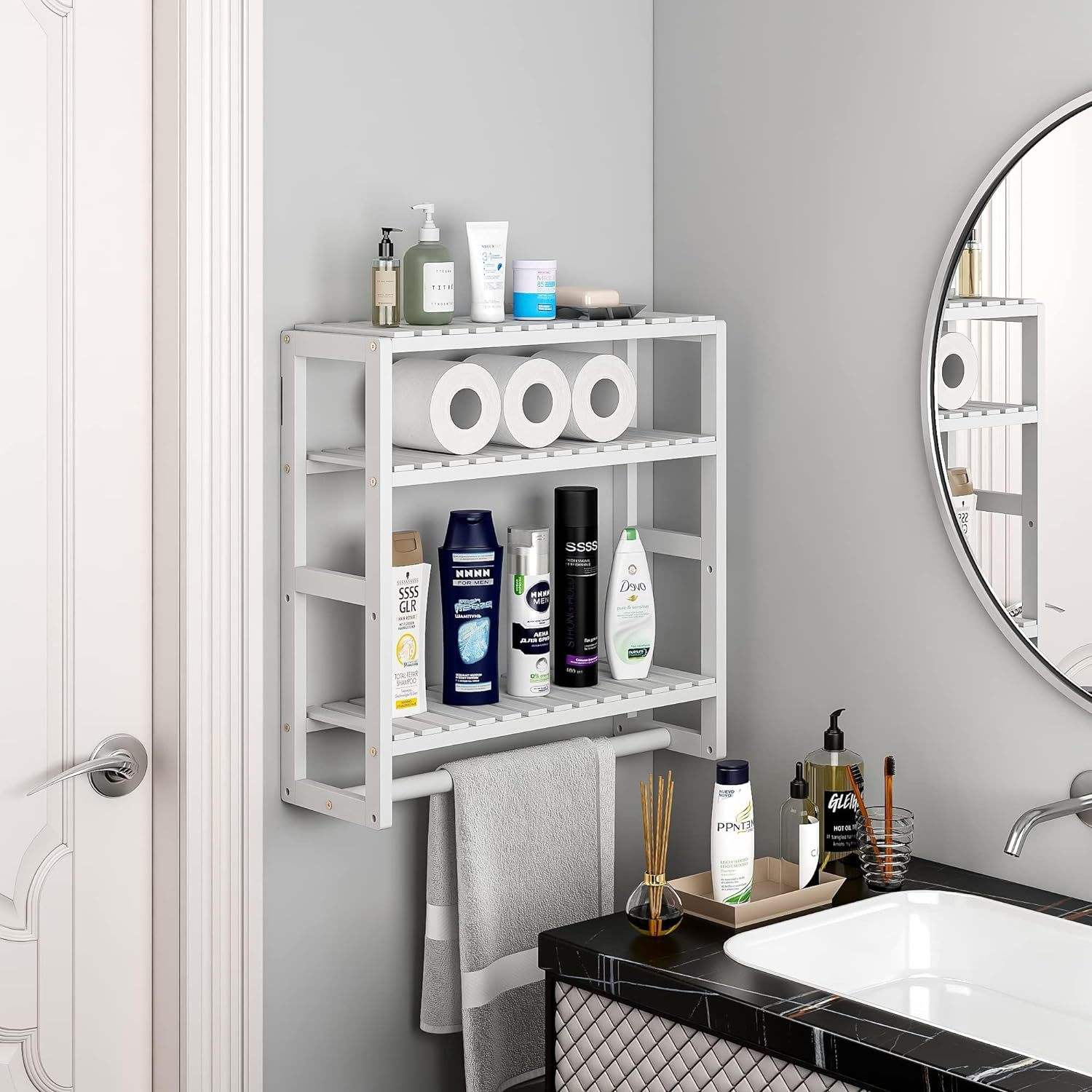 Wall-Mounted Shelf White (Small Size 42*15*43)