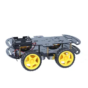 Черный 4WD умный робот автомобильный комплект умный комплект Автомобильный шасси робот для Diy Rc дистанционное управление Робототехника обучение