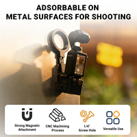 Support magnétique pour cage DJI Osmo Pocket 3, adaptateur en aluminium Pocket 3 avec vis 1/4''/griffe porte-accessoire 360° °   Élargir la poche