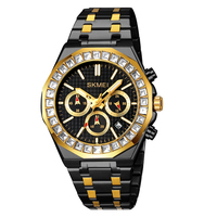 Montre à quartz pour homme avec logo personnalisé, bracelet en acier inoxydable, cadran en verre, étanche, boîtier en alliage, chronomètre, aiguilles, date