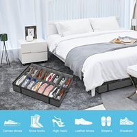 Le'sort Lot de 2 boîtes de rangement pour chaussures en tissu injecté, rectangulaires, écologiques, avec couvercle transparent et poignées, pliables, pour placard, capacité 20 paires