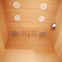 Sauna Infrarroja para el Hogar de Madera Maciza de Hemlock de 110V y 1500W con 2 Calentadores, Panel de Control por Computadora, 1 Año de Garantía, MOQ 1, OEM, FCC, SAA