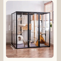 Cages de luxe verre transparent chat petite maison intérieur panoramique chat maison