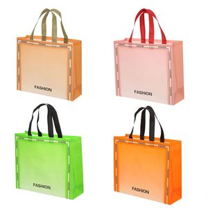 Bolsa de Compras Reutilizable Personalizada, Ecológica, de Tela No Tejida, con Asas de Algodón, Logotipo/Impresión PC, Tamaño Mediano para Alimentos - Product Image 4