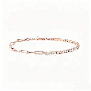 Bracelet tennis en diamant cultivé en laboratoire certifié IGI, or blanc 14K 18K, coupe ronde, bijoux fins de luxe, unisexe - Product Image 1