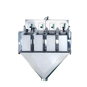 CE Approved Manual Semi Automatic Vertical Bag Grain Filling Machine 4 head linear weigher