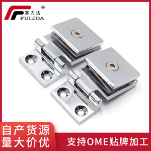 Charnières en acier inoxydable Fulida F-2026C, finition miroir brossé, modernes et simples, pour portes d'armoires, accessoires de fixation pour verre - Product Image 5