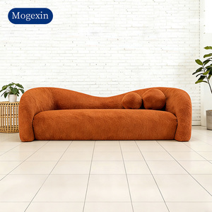 Ensemble de canapé sectionnel à bras incurvés de luxe moderne, revêtement en tissu, meubles de salon confortables - Product Image 2