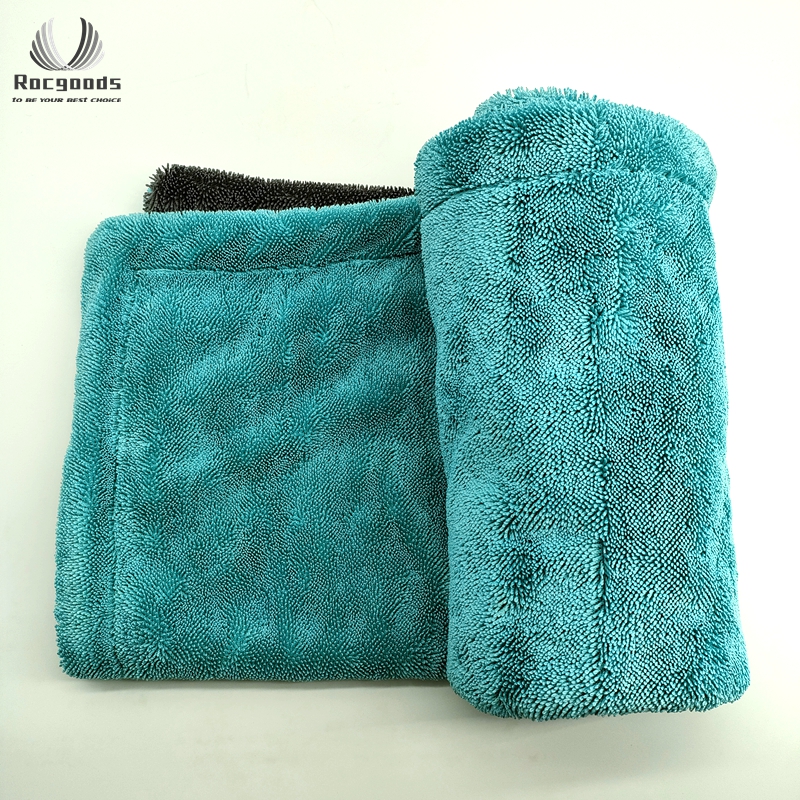 Оптовая продажа, впитывающее серое полотенце из микрофибры без ворса с перекручивающейся петлей, 50*80 см, 1200 г/м2, салфетка для чистки автомобиля, полотенца