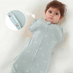 Kantong Tidur Bayi Serat Kapas Organik Bambu dengan Ritsleting 2 Arah, Motif Kotak-kotak, Bernapas, Bersertifikasi OEKO-TEX untuk Balita - Product Image 1