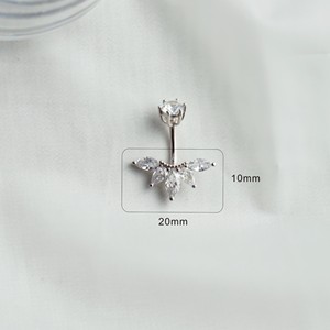 HOVANCI Gioielli in <span class=keywords><strong>Argento</strong></span> Sterling 925, <span class=keywords><strong>Piercing</strong></span> per <span class=keywords><strong>Ombelico</strong></span>, Anello Floreale per <span class=keywords><strong>Ombelico</strong></span>, Vendita all'Ingrosso di Anelli per <span class=keywords><strong>Ombelico</strong></span> da Donna - Product Image 3