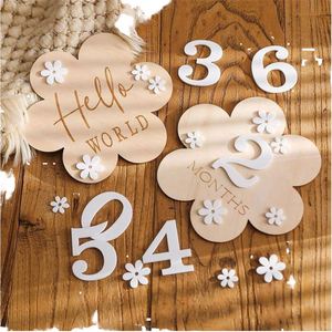 Oferta Especial: Adornos de Madera con Flores para Fotos Conmemorativas, Juguetes, Regalo Perfecto para el Primer Año del Bebé - Product Image 3