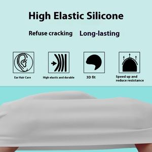 Bonnet <span class=keywords><strong>de</strong></span> <span class=keywords><strong>bain</strong></span> en silicone 65g pour adultes, protection solaire et des oreilles, élasticité accrue pour cheveux longs, vente en gros d'usine pour hommes et femmes - Product Image 5