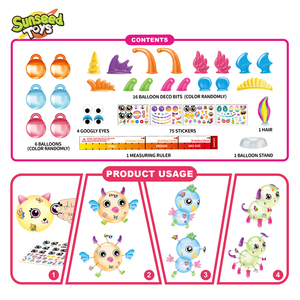 Kit de Inflador de Globos Divertido para Hacer Manualidades, Juguete Creativo para Niños, Máquina para Hacer Bolas Adhesivas Mágicas con Pegatinas y Piezas Decorativas - Product Image 3