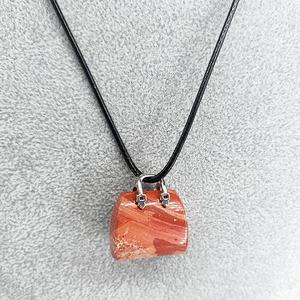 Instagram Vente à Chaud Cristal Naturel Quartz Rose <span class=keywords><strong>Améthyste</strong></span> Aventurine Mini Sac À Main Charme Pendentif Collier Bijoux - Product Image 6