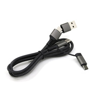 Câble de données de charge 4 en 1 en alliage d'aluminium noir Câble Usb c vers Usb c 60w Nylon Tresse Type c Câble 3a Charge rapide Fonction OTG