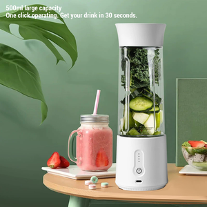 500ml <b>USB</b> Portable Blender with Ice Crushing Function with 6 Blades Push Button <b>Controls</b> Ice Crushing Lanyard for Juice Mixer - Product Image 3