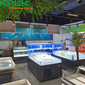 Tanque de mariscos de vidrio con pantalla de alto brillo personalizado, tanque de peces de supermercado para cangrejos y peces - Product Image 3