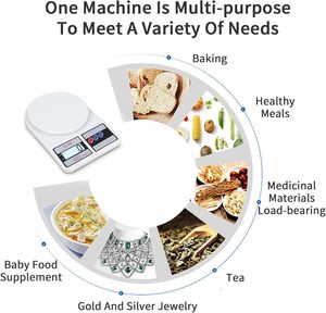 Mini balance de cuisine avec écran LCD, alimentée par piles, capacité de 5 kg, construction en acier inoxydable pour la mesure du poids - Product Image 4