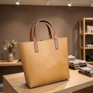 Pochette en cuir véritable faite à la main avec fermeture éclair, souple, imperméable, durable, écologique, légère, sacs à main décontractés et tendance - Product Image 1