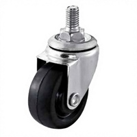 Roulettes robustes à double profil bas en polyuréthane EVA/PVC 50mm/100mm, fixation latérale en fer, roues doubles pivotantes avec frein, usage intensif, pour usine