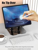 Support rotatif pour iPad ILepo 360° pour bureau, hauteur réglable, pivotant, extensible, support pliable pour ordinateur portable, support pour téléphone